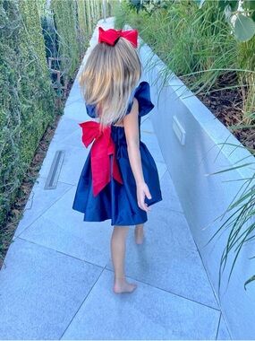 Navy Dress with Bow